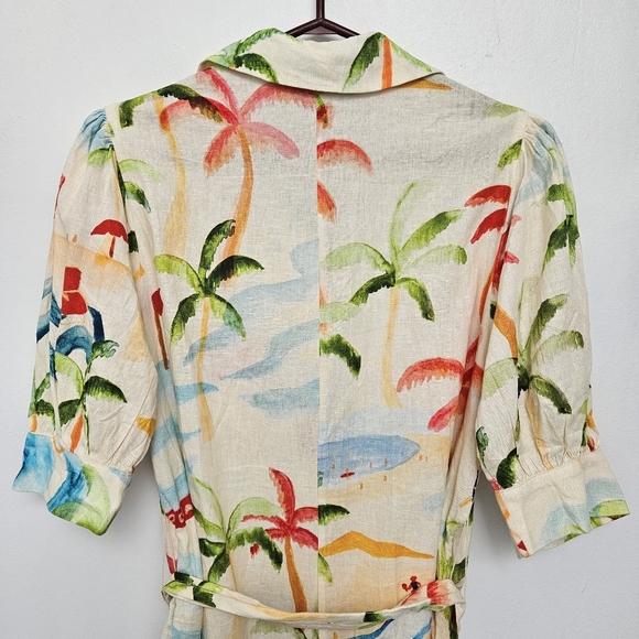 Farm Rio Anthropologie Sz Xs Copacabana Tropical Print Pocket Jumpsuit Belt - Picture 13 of 14